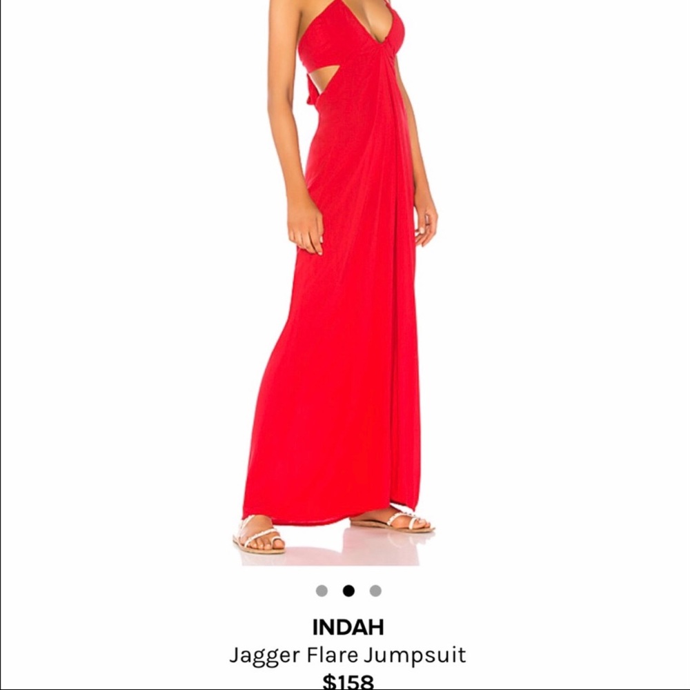 Indah Jagger Flare Jumpsuit in Red